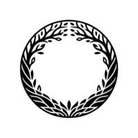 Circular Laurel Wreath, Minimalist Emblem, Symbolic Border vector