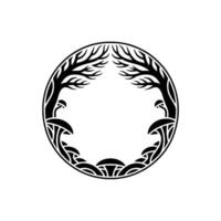 Circular Celtic Tree of Life Emblem, Intricate vector