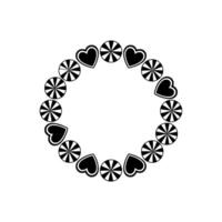 Circular Heart Motif, Minimalist, Symbolic Connection vector