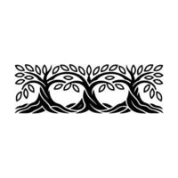 Intertwined Trees Symbolic Border vector