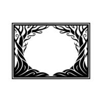 Tribal Frame, Intricate Black, Minimalist Background vector