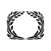 Stylized Laurel Wreath, Minimalist, Elegant Border - Foliage vector