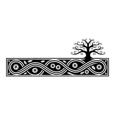 Elegant Tree Border, Vintage Botanical Illustration - Floral