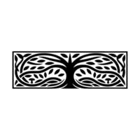 Intricate Black Tree Emblem, Symbolic Growth vector