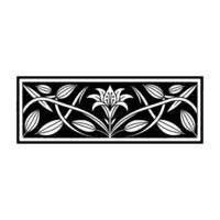 Elegant Lily Border, Art Nouveau Inspired vector