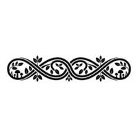 Elegant Botanical Swirl Border, Vintage Element vector
