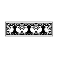 Stylized Tree Silhouette Border, Elegant Botanical vector