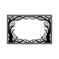 Intricate Forest Frame, Gothic Botanical Illustration, Trees vector
