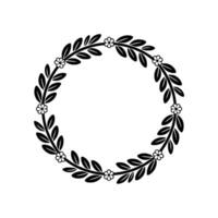 Elegant Floral Wreath Border, Vintage Style - Circle vector