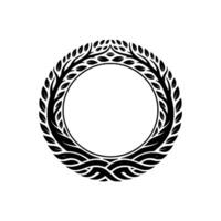 Elegant Laurel Wreath, Minimalist, Circular Emblem, Foliage vector