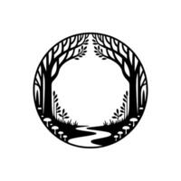 Circular Forest Emblem, Eternal Cycle, Natural Harmony vector