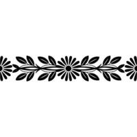 Stylized Floral Border, Minimalist, Decorative Element, Lineart vector