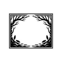 Geometric Forest Frame, Minimalist Botanical vector