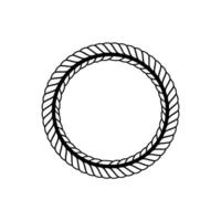 Nautical Circle, Textured Rope Border, Minimalist vector