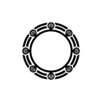 Circular Seashell Motif, Minimalist vector