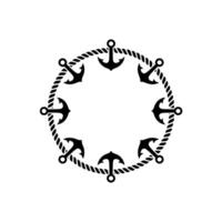 Nautical Anchor Circle, Vintage Maritime Motif vector