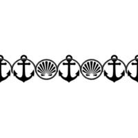 Nautical Sequence Anchor Shell Motif vector