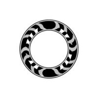 Abstract Circular Emblem, Black White, Minimalist vector