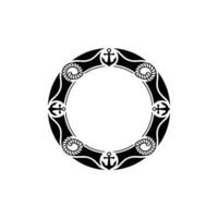 Nautical Circle Anchor, Rope, and Maritime Symbolism vector