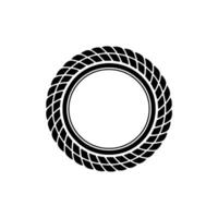 Minimalist Tire Outline, Circular Emblem, Modern vector