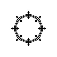 Circular Arrow Emblem, Symbolic Direction, Minimalist vector