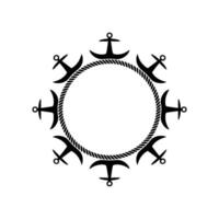 Nautical Anchor Frame, Maritime Symbolism, Circular vector
