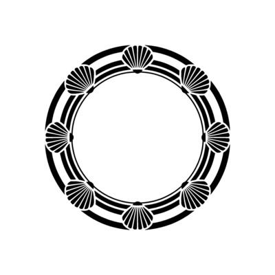 Circular Shell Motif, Minimalist, Elegant Border