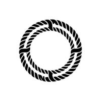 Intertwined Rope Circle, Minimalist Emblem vector