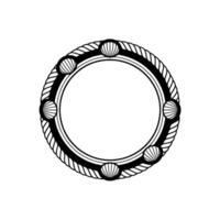 Nautical Circle, Shells Rope - Minimalist vector