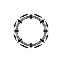 Tribal Vortex Geometric Shield, Dynamic Motion, Minimalist vector
