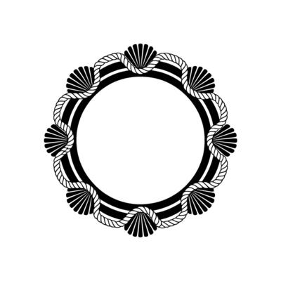 Nautical Circle Frame, Vintage Maritime, Shells