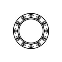 Circular Rune Symbol, Minimalist, Mystical Circle vector