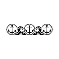 Nautical Anchor Motif, Minimalist, Oceanic Symbolism vector