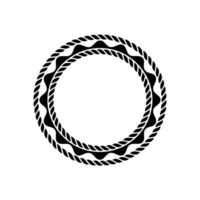 Nautical Rope Frame, Vintage Style, Circular Border vector