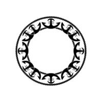 Nautical Anchor Circle, Vintage Maritime Motif, Anchors vector