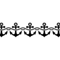 Nautical Border Anchors Rope Decorative Element, Anchor vector