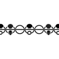 Nautical Border Shells Rope Decorative Element, Seashells vector
