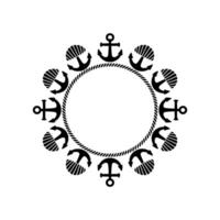 Nautical Circle, Anchor Motif, Maritime vector