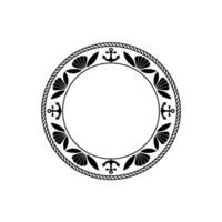 Nautical Circle Frame, Vintage Maritime, Emblem vector