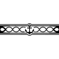 Nautical Border Anchor, Rope, and Infinity Symbol vector