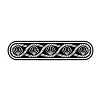 Nautical Shell Border, Vintage Line Art vector