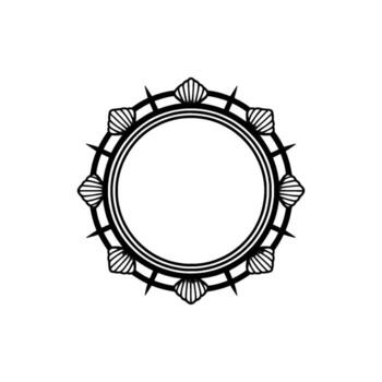 Oceanic Frame, Shell Motif, Minimalist vector