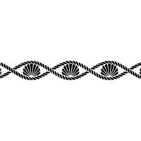 Nautical Shell Border, Minimalist, Rope vector
