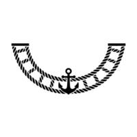 Nautical Anchor Rope Emblem, Minimalist vector