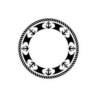 Nautical Anchor Emblem, Circular, Maritime Motif - Marine vector