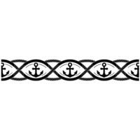 Nautical Border Anchors and Rope Decorative Element vector