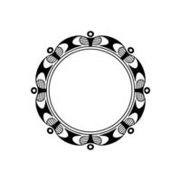 Intricate Tribal Circle Frame, Minimalist, Symmetry vector