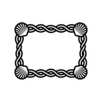 Nautical Frame Shells Rope Border, Vintage Style vector