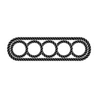 Intertwined Rope Border, Minimalist vector