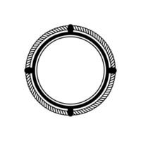 Nautical Circle Emblem, Vintage Style, Minimalist - Rope vector